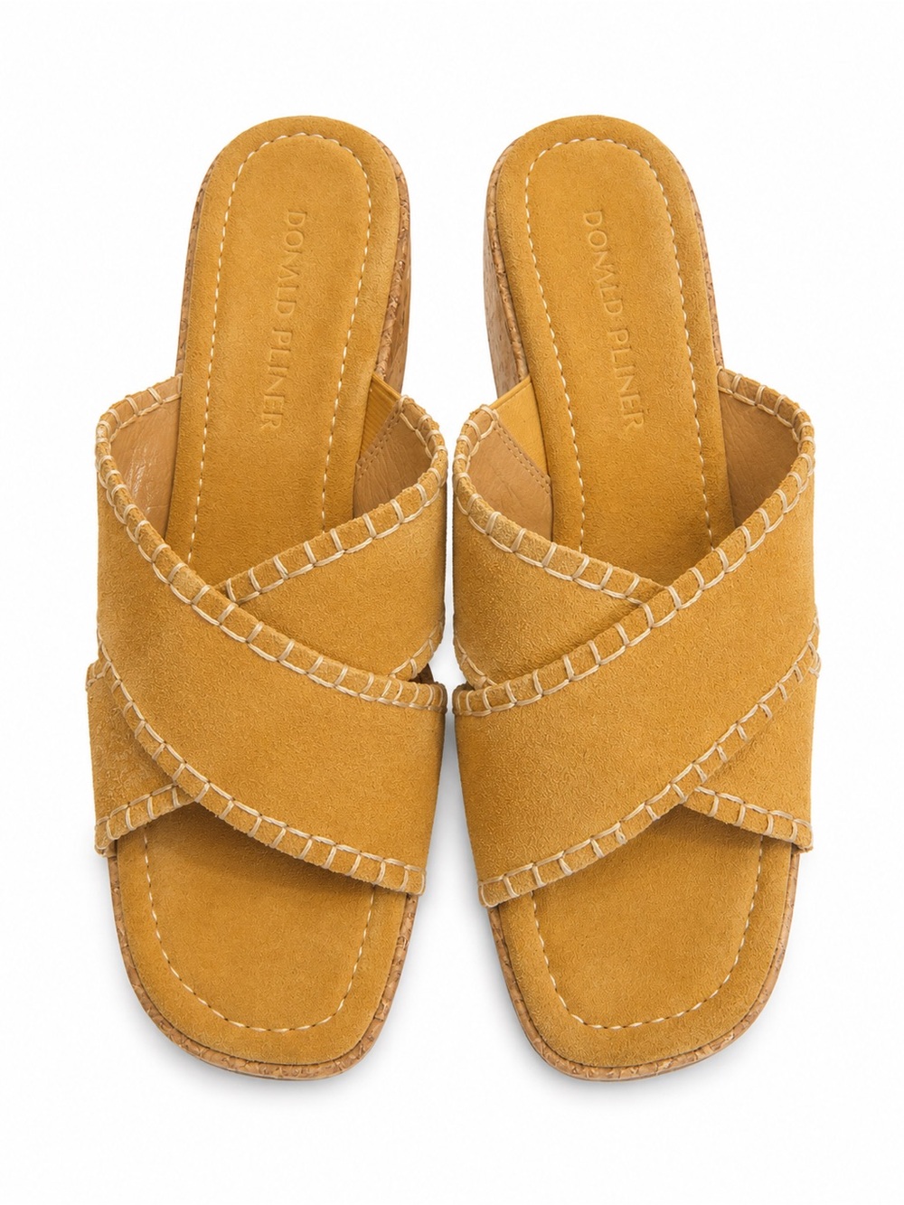 Donald J. Pliner Mustard Suede Crisscross Slide Mules 9M